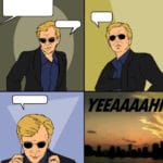 CSI Yeah Comic meme template blank sunglasses