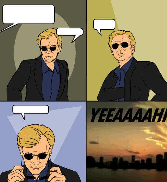 CSI Yeah Comic meme template blank sunglasses