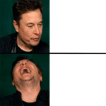 Elon Musk Laughing  meme template blank