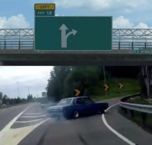 Car Taking Exit (blank) Classic meme template