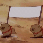 Puppies Carrying Sign  meme template blank