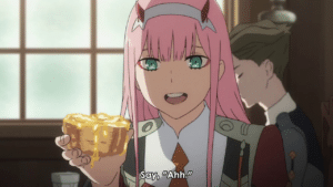 Zero Two Say “Ahh” Saying search meme template