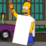 Homer with sign (blank)  meme template blank