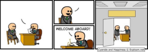 Job Interview “Welcome aboard!” comic (blank) Comic meme template