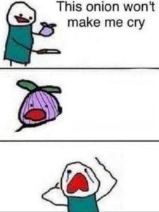 This Onion Won’t Make Me Cry (blank) Mean meme template