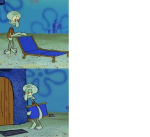 Squidward Leaving Template (blank) Chair meme template