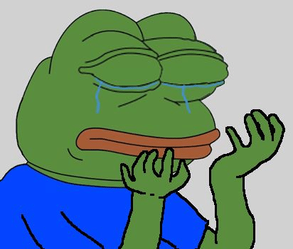 crying pepe the frog meme template blank
