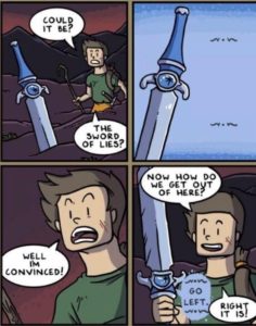 The sword of lies comic (blank)  Truth meme template