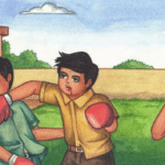 Kid Punching / Boxing another kid as friend watches  meme template blank
