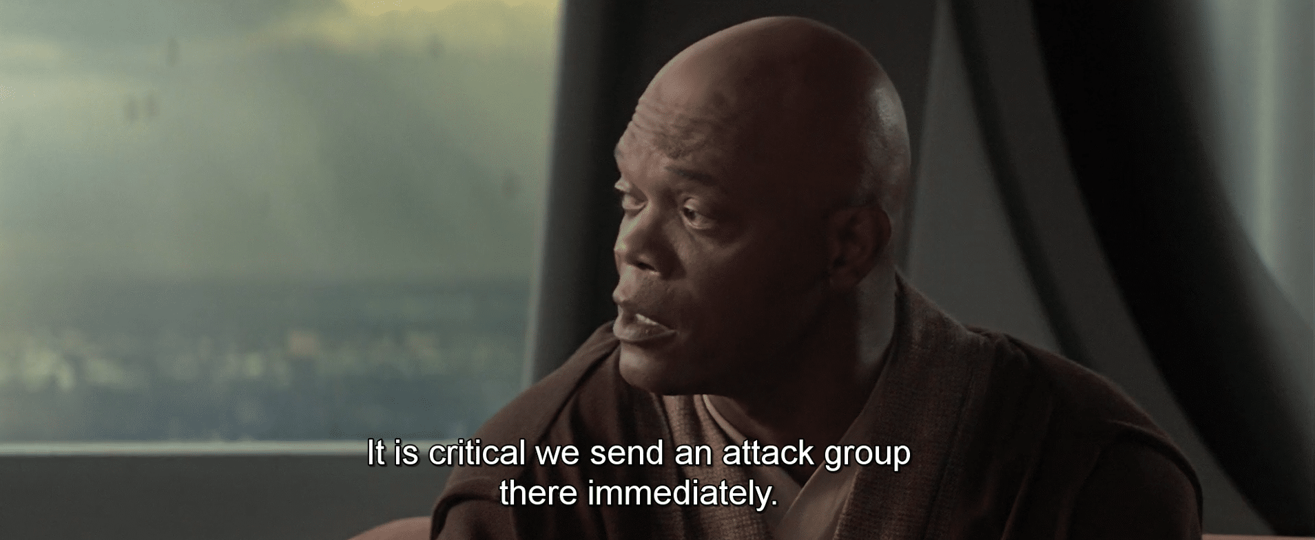 Mace Windu “It is critical that we send an attack group immediately” alt Prequel meme template blank