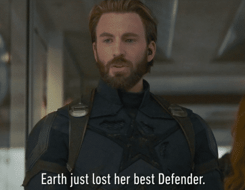 Captain America "Earth just lost her best defender"  meme template blank