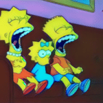 Lisa and Bart Screaming Simpsons meme template