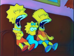 Lisa and Bart Screaming Bart meme template