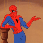 Spiderman Shrugging  meme template blank
