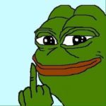 Pepe the Frog (Middle finger)  meme template blank