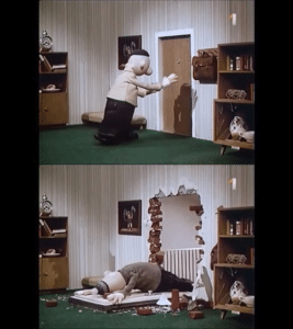 Guy Crushed by Door (blank) vs meme template