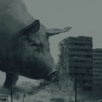 Pig Crushing Building  meme template blank