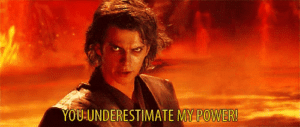 Anakin "You underestimate my power" (with subtitle) Skywalker meme template