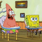 Spongebob and Patrick in class  meme template blank