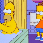 Bart Hitting Homer with Chair  meme template blank