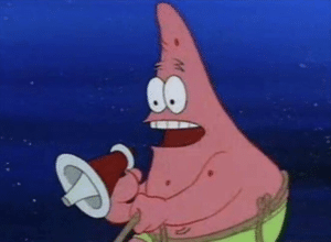 Patrick with Megaphone Spongebob meme template