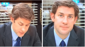 Jim Looking at Camera The Office meme template