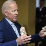 Joe Biden with Money and Ice Cream  meme template blank