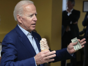 Joe Biden with Money and Ice Cream Ice meme template
