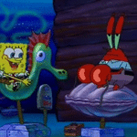 Mr. Krabs Riding Clam Bored Spongebob meme template blank