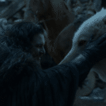 Jon Snow with Ghost Ghost meme template