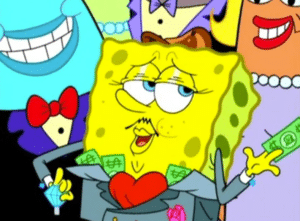 Fancy Spongebob Giving Away Money Giving meme template