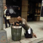 Black guy throwing up in trash can  meme template blank