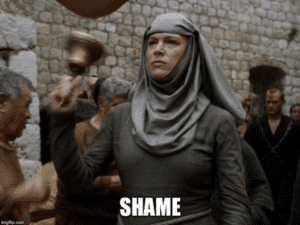 Shame Nun (with text) Angry meme template