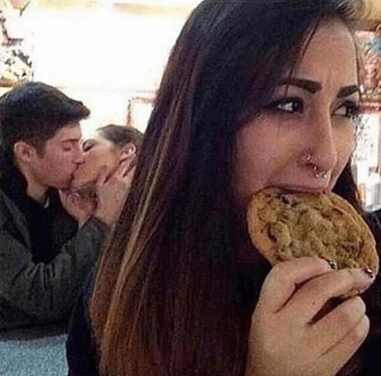 Meme Generator Couple Kissing and Girl Eating Cookie Newfa Stuff