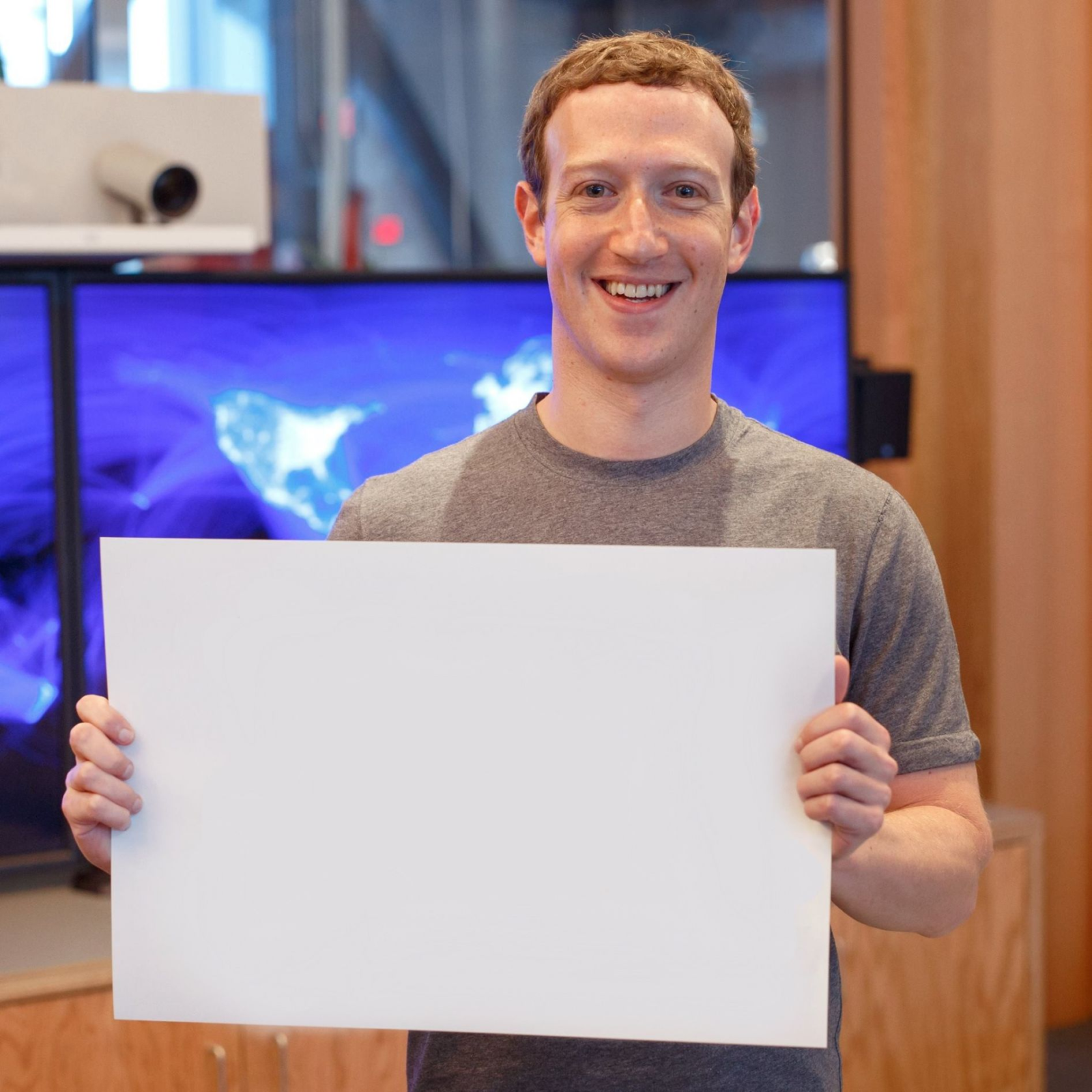 Meme Generator - Mark Zuckerberg Holding Sign - Newfa Stuff