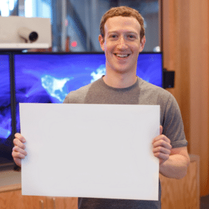 Mark Zuckerberg Holding Sign Opinion meme template