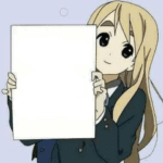 Anime Schoolgirl Holding Sign  meme template blank opinion