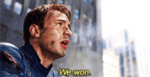 Captain America ‘We won’ celebrating meme template