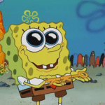 Spongebob Crying Holding Key to Krusty Krab Spongebob meme template blank Happy