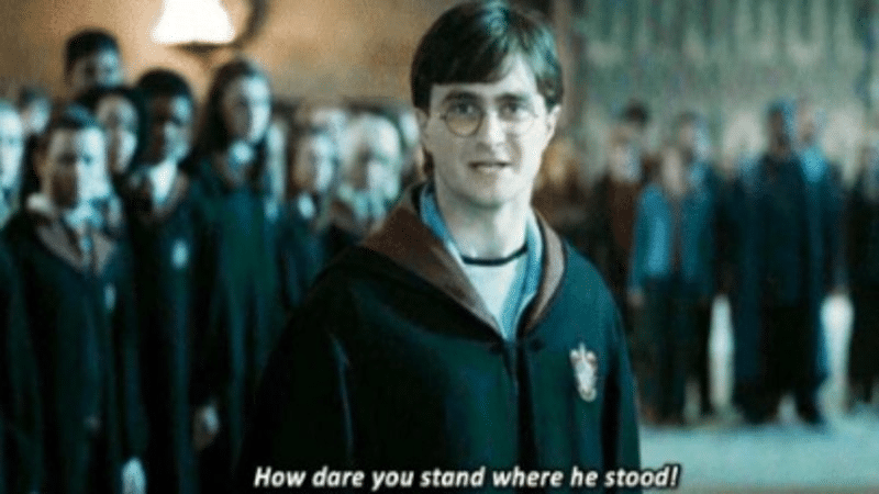 How dare you stand where he stood  meme template blank Harry Potter