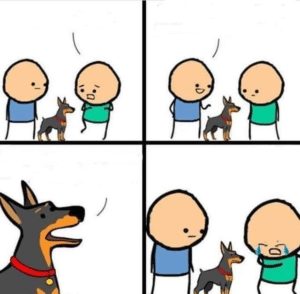 Does the dog bite? No… (blank comic)  Dog meme template