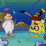 Spongebob and Sandy upside-down Spongebob meme template blank