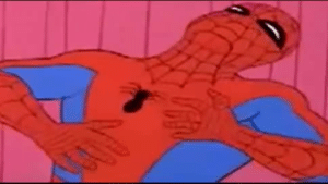 Spiderman Laughing Spiderman meme template