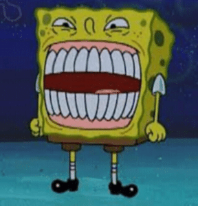 Spongebob big teeth Mouth meme template