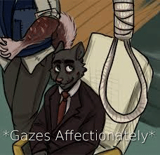 Furry dog gazes affectionately at noose Dog meme template