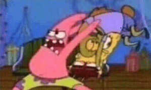 Patrick throwing fish Spongebob meme template