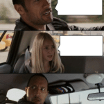 The Rock in a car Classic meme template blank