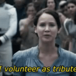 I Volunteer as Tribute  meme template blank Jennifer Lawrence