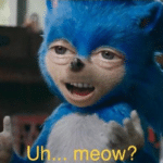 Sonic uh meow  meme template blank