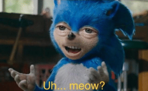 Sonic uh meow Gaming meme template